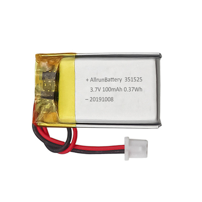 0.37Wh 3.7V 100mAh باتری مینی LiPo قابل شارژ سفارشی 351523