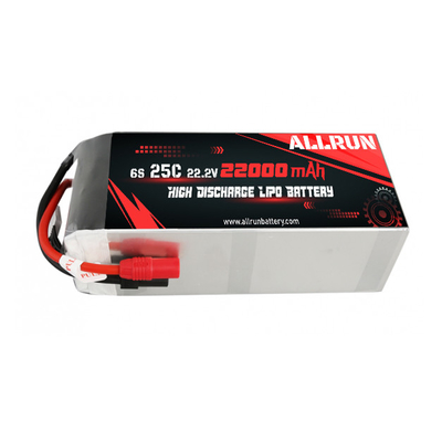 25C 6S 22000mAh باتری LiPo 22.2V با نرخ C بالا بسته باتری LiPo