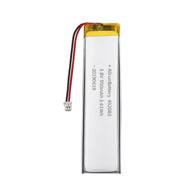 Electronics پوشیدنی باتری لیپو بسیار باریک 3.8V 950mAh 452080