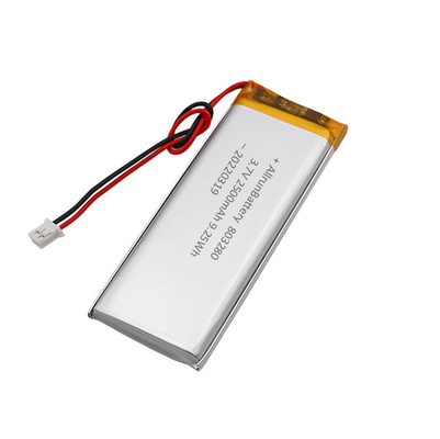 باتری مستطیلی شکل سفارشی باتری قابل شارژ 3.7 V 2500 میلی آمپر ساعتی LiPo