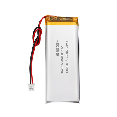 باتری مستطیلی شکل سفارشی باتری قابل شارژ 3.7 V 2500 میلی آمپر ساعتی LiPo