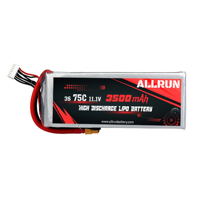 3S 3500mAh 11.1 V بسته باتری لیتیومی با دشارژ بالا 75C باتری لیتیوم پلیمری