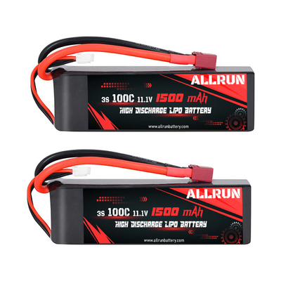 بسته باتری لیپو شارژی با دشارژ بالا 100C 1500mAh 3S 11.1V