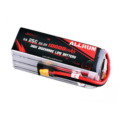 22.2V 6S 10000mAh باتری LiPo 25C با نرخ C بالا بسته باتری LiPo