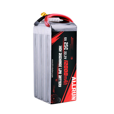 بسته باتری RC 25C 6S 12000 میلی آمپر ساعتی لیپو 22.2 ولتی