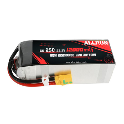 بسته باتری RC 25C 6S 12000 میلی آمپر ساعتی لیپو 22.2 ولتی