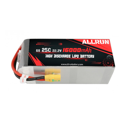 بسته باتری LiPo با تخلیه بالا 25C 22.2V 6S 16000mAh