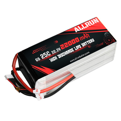 25C 6S 22000mAh باتری LiPo 22.2V با نرخ C بالا بسته باتری LiPo
