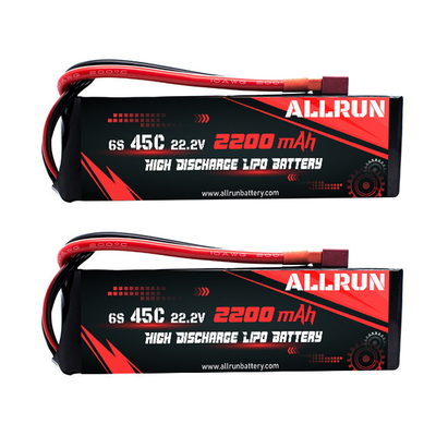 تجهیزات پزشکی بسته باتری لیپوماتیکی 45C 6S 22.2V 2200mAh با تخلیه بالا