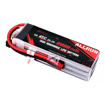 تجهیزات پزشکی بسته باتری لیپوماتیکی 45C 6S 22.2V 2200mAh با تخلیه بالا
