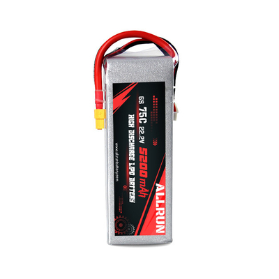 9048155 75C 22.2V 6S 5200mAh بسته باتری LiPo با تخلیه بالا
