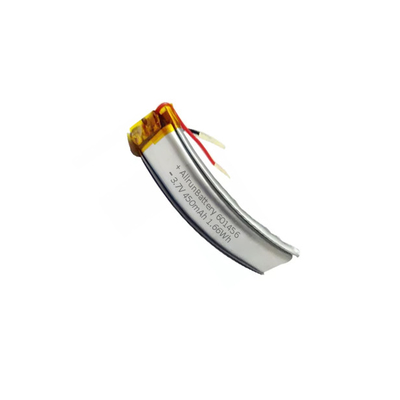 باتری لیتیوم پلیمری خمیده قدرتمند 601456 3.7 ولتی 450 میلی آمپر ساعتی باتری لیتیومی