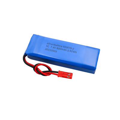 بسته باتری لیتیومی پزشکی 5C 2S1P 7.4 ولتی 800 میلی‌آمپر ساعتی بسته باتری لیتیومی